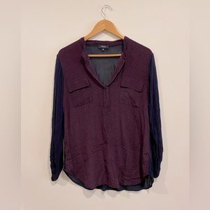 BABATON silk geometric blouse